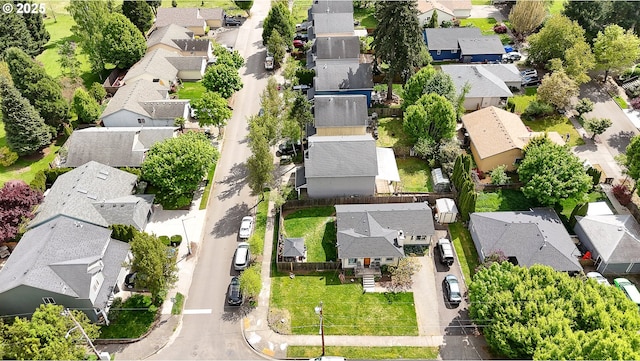 birds eye view of property with a residential view