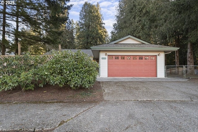 view of garage