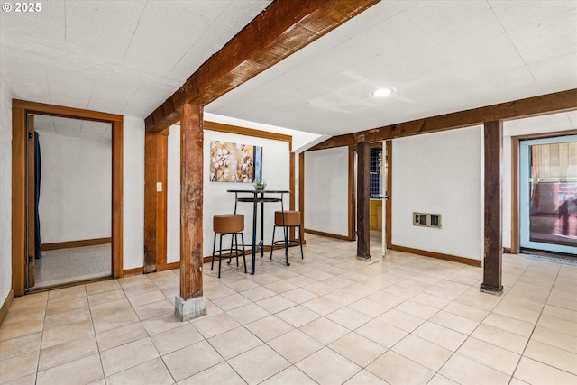 finished below grade area featuring baseboards