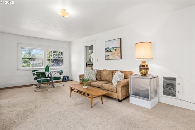 view of carpeted living area