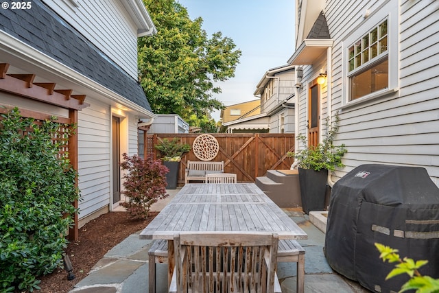 4108 NE 30th Ave Unit A & B, Portland, OR 97211 - view of patio / terrace featuring a grill and outdoor dining space