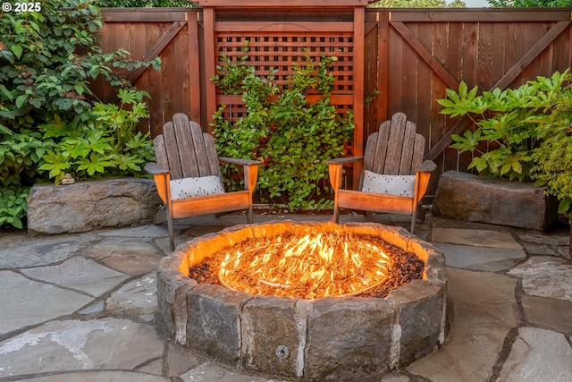 4108 NE 30th Ave Unit A & B, Portland, OR 97211 - view of patio featuring an outdoor fire pit