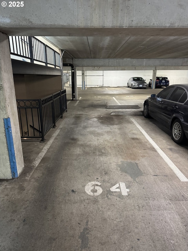 view of parking garage