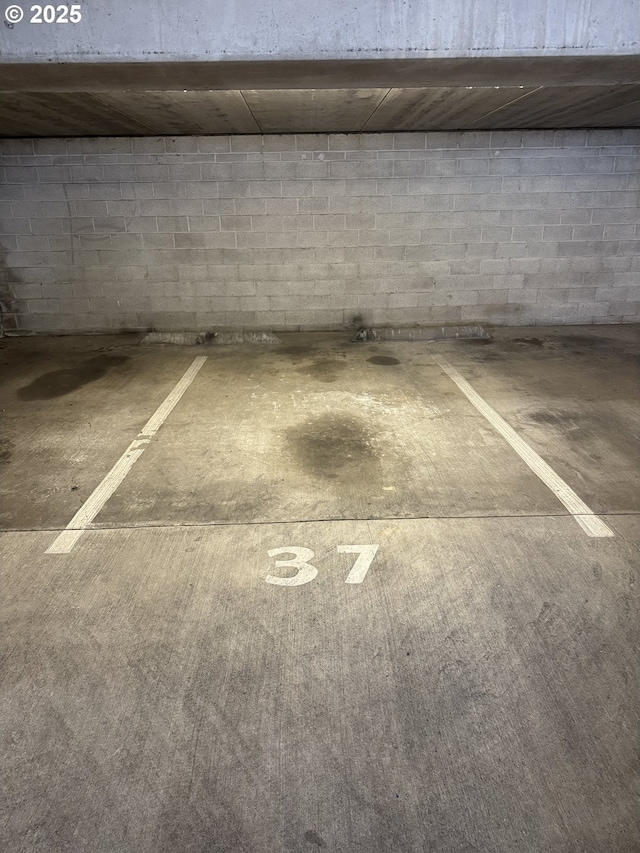 view of parking garage