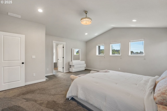 17085 SE Troge Rd, Happy Valley, OR 97086 - carpeted bedroom featuring vaulted ceiling and recessed lighting