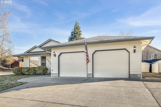 ranch-style house featuring a garage