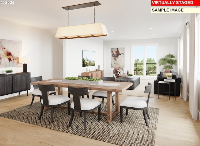 6511 NW Olympic Ln Unit L 61, Camas, WA 98607 - dining area with light wood-style flooring and recessed lighting