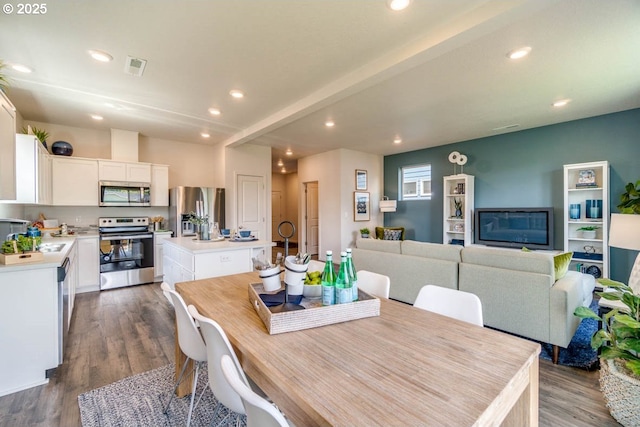 2969 U St, Springfield, OR 97477 - dining room featuring recessed lighting and dark wood-style floors