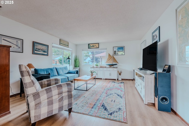 12520 SW Prince Albert St, King City, OR 97224 - living room featuring light wood-type flooring and a textured ceiling