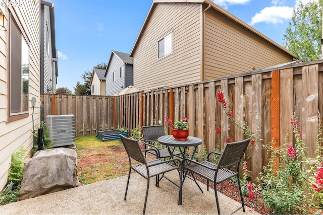 2741 25th Pl, Forest Grove, OR 97116 - fenced backyard featuring cooling unit and a patio area