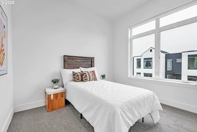 bedroom featuring carpet flooring and multiple windows