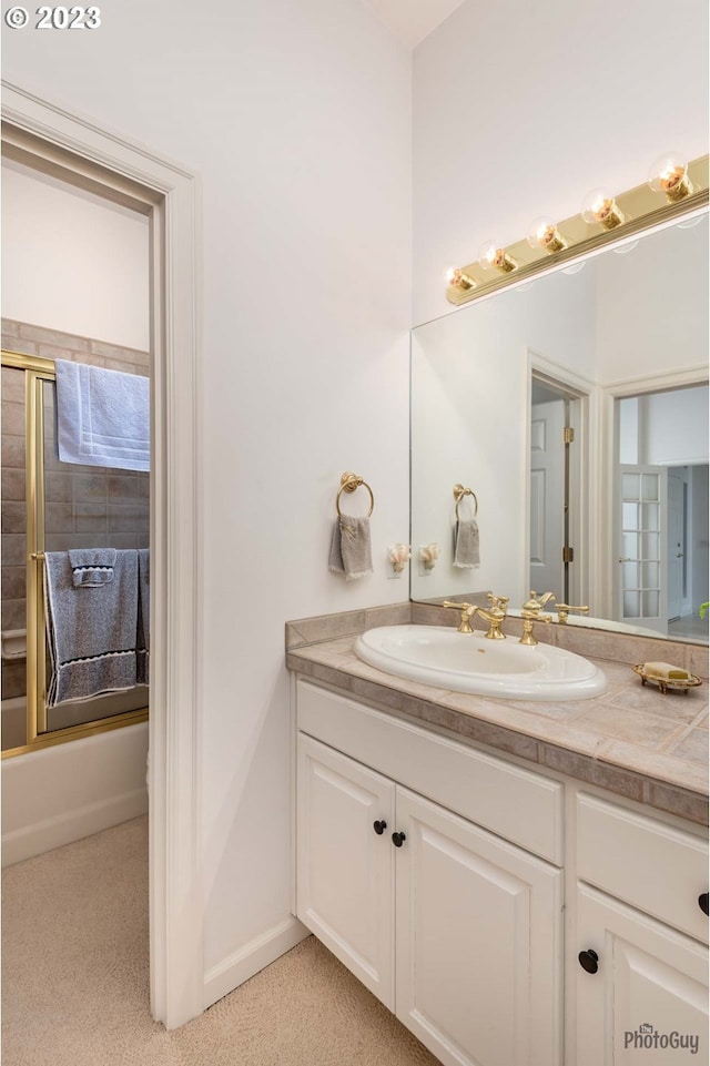 46769 Goodpasture Rd, Vida, OR 97488 - full bathroom with vanity and bath / shower combo with glass door