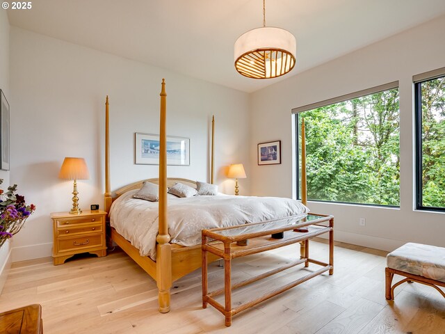 522 NE Province Dr, Camas, WA 98607 - bedroom with multiple windows, light wood-type flooring, and baseboards