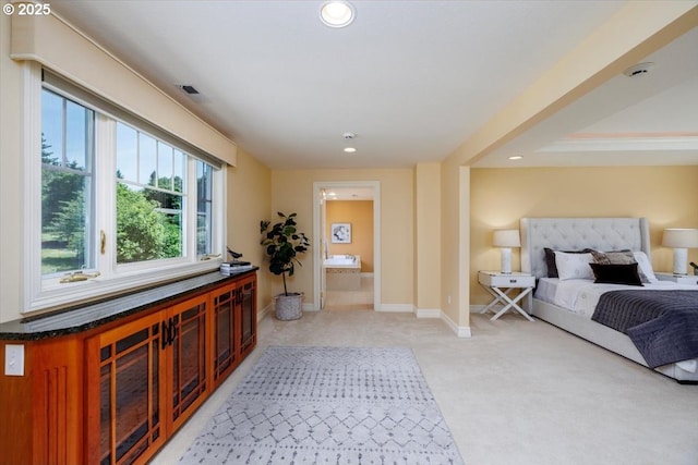2350 SW Gregory Dr, West Linn, OR 97068 - bedroom featuring light carpet, recessed lighting, and connected bathroom