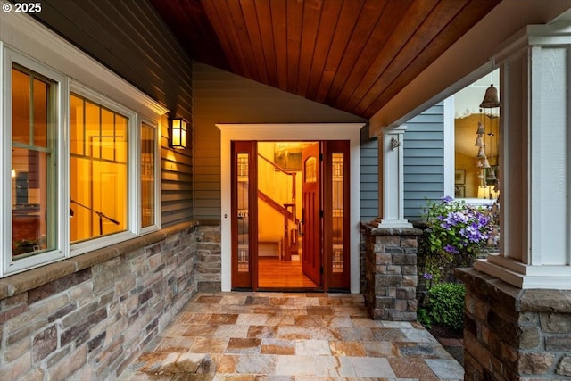 2350 SW Gregory Dr, West Linn, OR 97068 - view of exterior entry featuring a porch and stone siding
