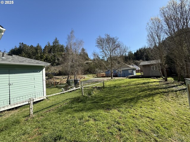 view of yard with fence