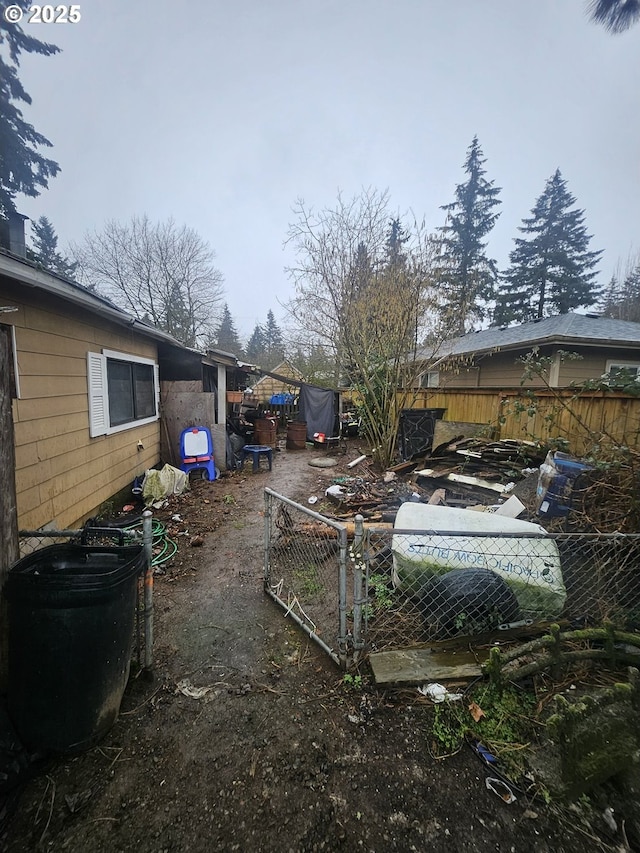 view of yard featuring fence private yard