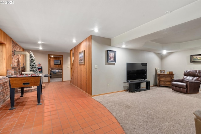 62436 Mink Ln, Summerville, OR 97876 - living room featuring baseboards, recessed lighting, and light tile patterned floors