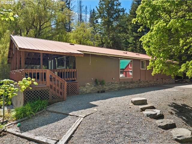 62436 Mink Ln, Summerville, OR 97876 - rear view of house featuring metal roof and crawl space