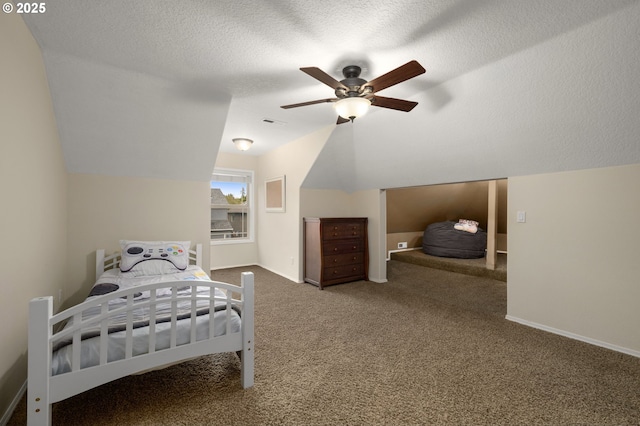 22767 SW Saunders Dr, Sherwood, OR 97140 - bedroom featuring carpet floors, lofted ceiling, ceiling fan, and baseboards