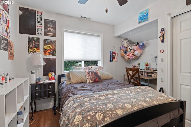 14644 SE Sterling Ct, Clackamas, OR 97015 - bedroom featuring wood finished floors and ceiling fan