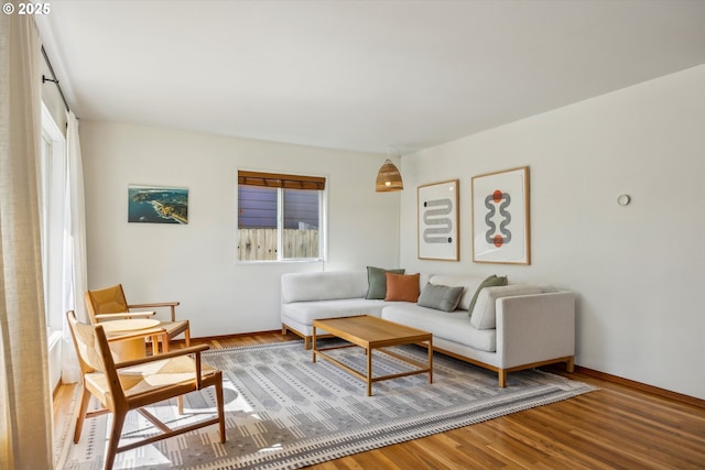 5515 SE 62nd Ave, Portland, OR 97206 - living area featuring wood finished floors and baseboards