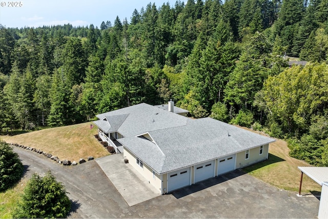 95245 N Bank Rogue River Rd, Gold Beach, OR 97444 - view from above of property with a heavily wooded area