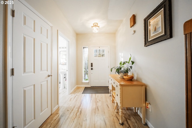 foyer featuring light hardwood / wood-style flooring