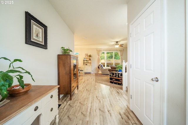 hall featuring light hardwood / wood-style floors