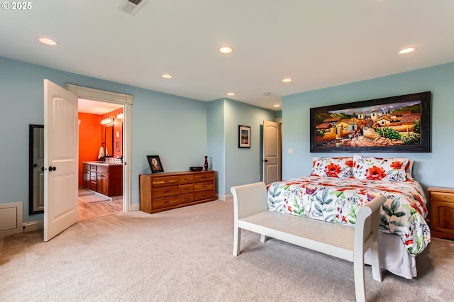 10588 Crosby Rd NE, Woodburn, OR 97071 - bedroom featuring light colored carpet and recessed lighting