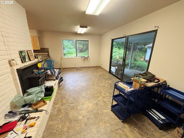 17373 SE Forest Hill Dr, Damascus, OR 97089 - interior space with a brick fireplace