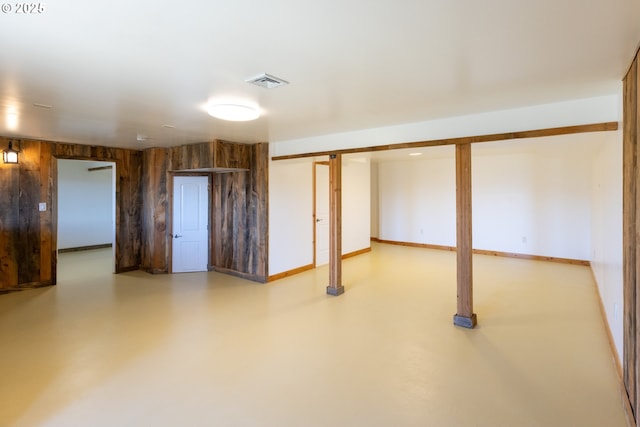 finished basement with visible vents