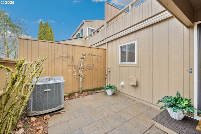 view of patio / terrace featuring central air condition unit