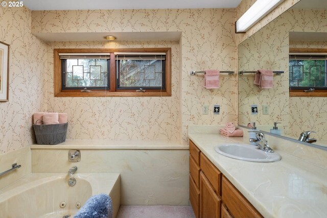 863 Fairway View Dr, Eugene, OR 97401 - full bathroom with a jetted tub and vanity
