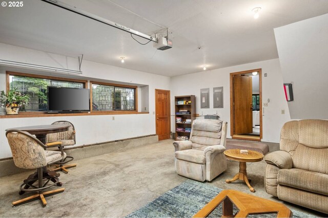 863 Fairway View Dr, Eugene, OR 97401 - carpeted living room featuring healthy amount of natural light and electric panel