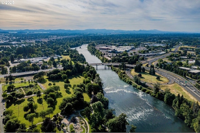 863 Fairway View Dr, Eugene, OR 97401 - drone / aerial view of a notable bridge and a water and mountain view