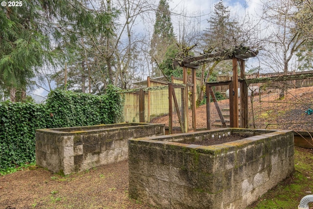 view of yard with fence