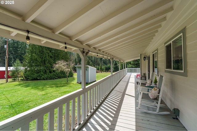 20256 S Swank Rd, Colton, OR 97017 - deck featuring a yard, an outbuilding, and a shed