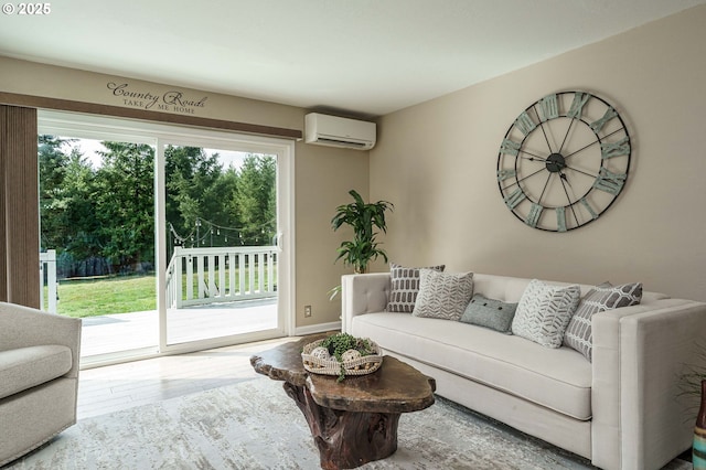 20256 S Swank Rd, Colton, OR 97017 - living area with a wall mounted air conditioner, baseboards, and wood finished floors
