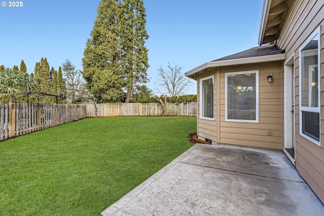 view of yard with a patio