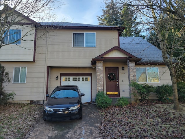 view of front of house featuring a garage