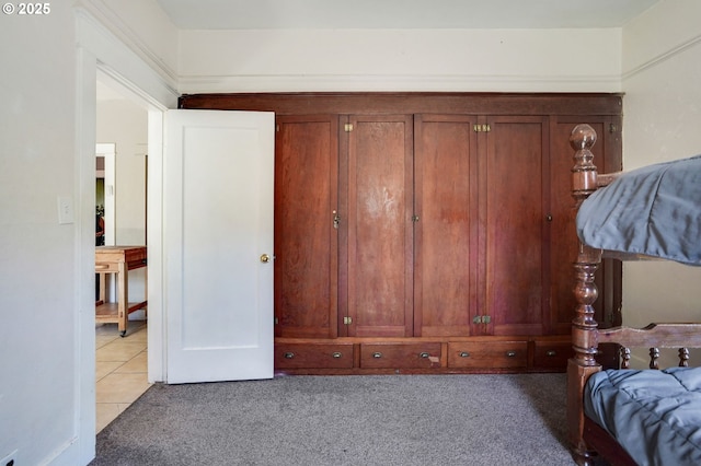 318 Koons St, Silverton, OR 97381 - bedroom with light colored carpet and light tile patterned flooring