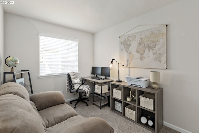 view of carpeted office