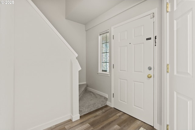 foyer featuring dark hardwood / wood-style flooring