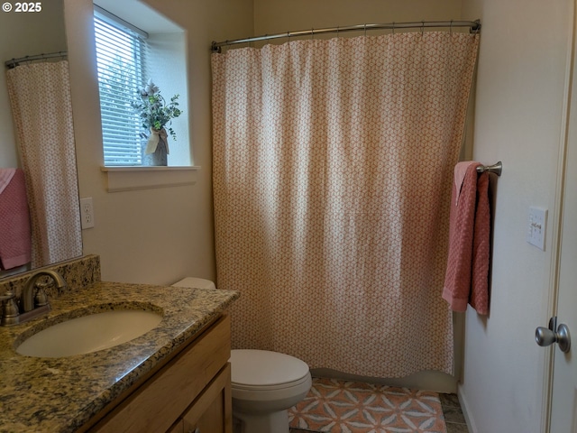 3159 SW Jaden Dr, Beaverton, OR 97003 - bathroom with vanity, toilet, and curtained shower