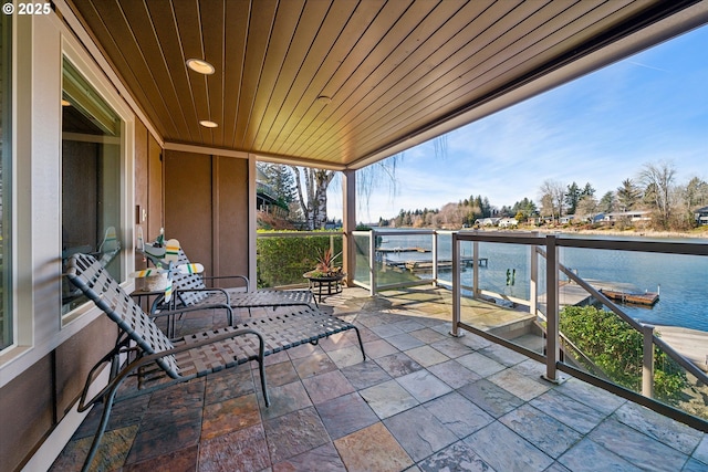 balcony with a water view