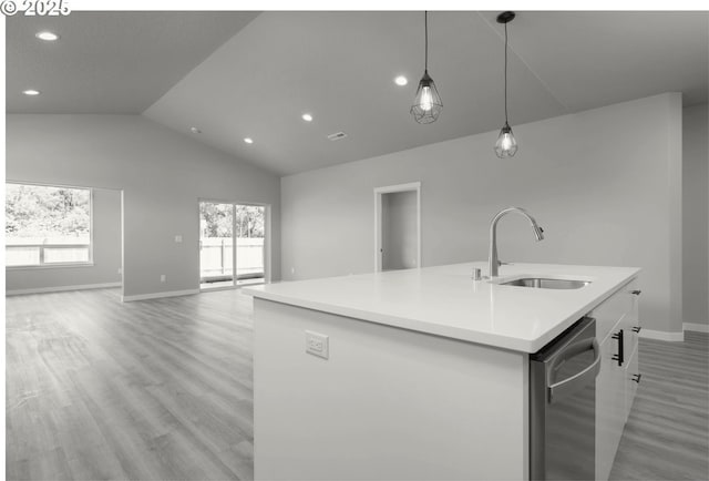 12812 NE 109th St, Vancouver, WA 98682 - kitchen featuring a sink, light wood finished floors, recessed lighting, baseboards, and stainless steel dishwasher