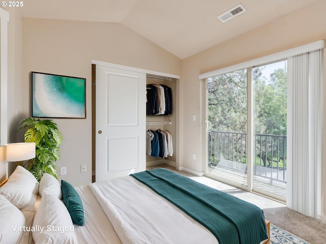 10442 SW Akilean Ter, Portland, OR 97223 - carpeted bedroom with access to exterior, vaulted ceiling, and a closet
