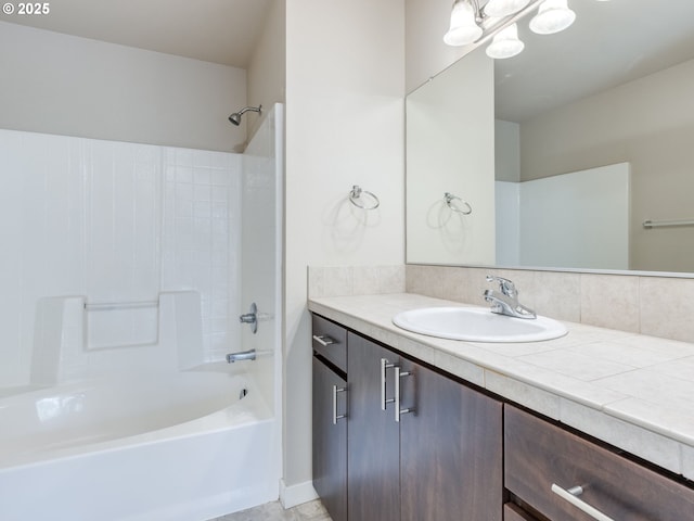 10442 SW Akilean Ter, Portland, OR 97223 - bathroom with shower / bath combination, vanity, and a chandelier