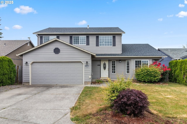 15302 NE 88th St, Vancouver, WA 98682 - traditional-style home featuring a garage, driveway, a front lawn, and a shingled roof